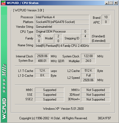 WCPUid ��� P4 2930 MHz