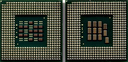 Intel Pentium 4 с частотой 2,53 (слева) и 2,80 ГГц (справа)
