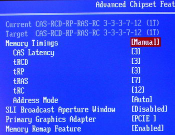 MSI P4N Diamond - BIOS установка таймингов