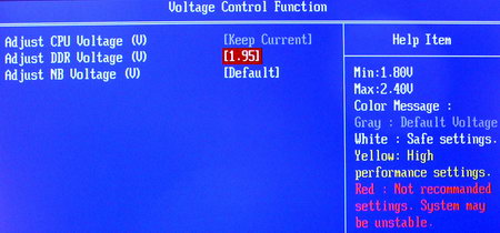 MSI P4N Diamond - BIOS voltage