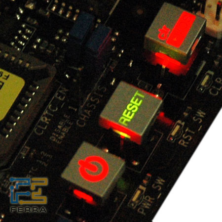 Подсветка кнопок PowerOn, Reset и Clear CMOS