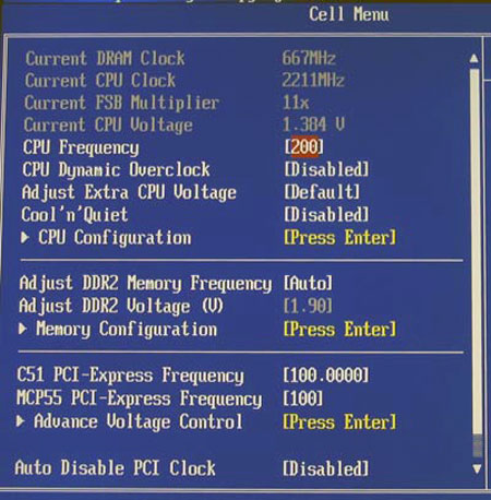 Cell Menu
