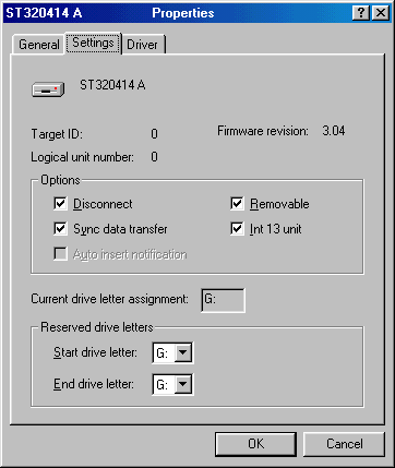 Драйвер DataStor USB IDE - свойство Removable
