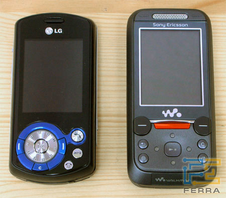 ��������� ��������� ��������� LG KE600 � Sony Ericsson W830i