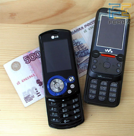 �������� � ��������: ��������� �������� LG KE600 (�����) � Sony Ericsson W830i (������)