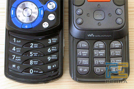 ��������� ���������: ��������� �������� LG KE600 (�����) � Sony Ericsson W830i (������)