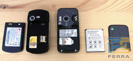 ��������� �������������: LG KE600 (�����) � Sony Ericsson W830i (������)