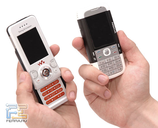 ��������� Sony Ericsson W580i � Nokia 5700 � �������� Ferra.ru 5