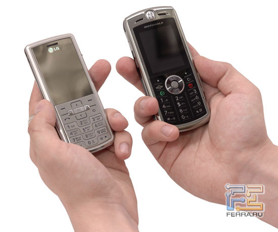 Эргономика LG KE770 Shine и Motorola SLVR L9 1