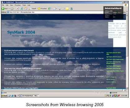 MobileMark 2005 - Wireless browsing
