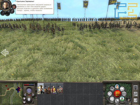 Medieval II. Total war. Крестьяне с электрошокерами нападают на бегущих мужчин