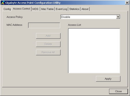 �������� �������� ������� � ������ Access Point - Access Control