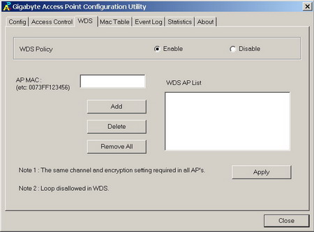 �������� �������� ������� � ������ Access Point - WDS