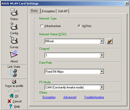 ASUS WLAN Wireless Setting - Basic