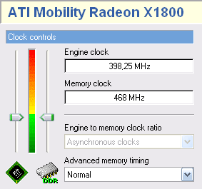 ATI Mobility Radeon X1800: частоты