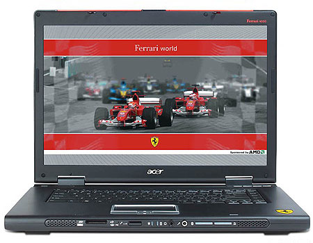 Acer Ferrari 4000: вид сзади