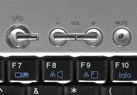 кнопки управления в ноутбуке LG LM70-P333