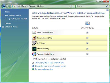 Windows Vista SideShow: �������� ���������
