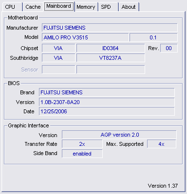 ������ VIA VN896: �������� CPU-Z