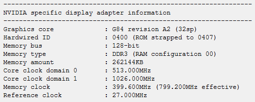 Характеристики видеоадаптера NVIDIA GeForce 8600M GT, установленного в ноутбуке Acer Aspire 5920