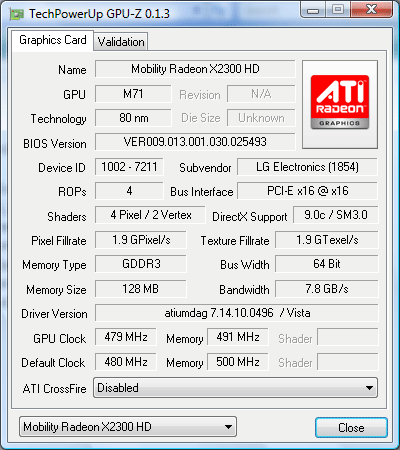 �������������� ATI Mobility Radeon HD 2300
