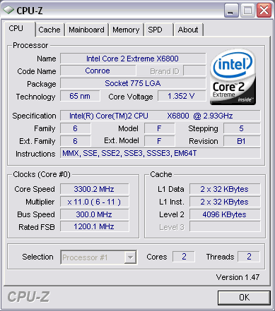 ������� ���������� Core 2 Extreme X6800