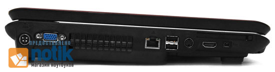 Toshiba Satellite X200-251: левая грань