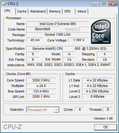  Intel Core i7-965 Extreme Edition