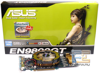 Упаковка видеокарты ASUS EN9800GT