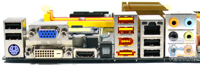 Задняя панель платы Gigabyte GA-EG45M-DS2H
