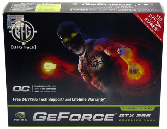 Упаковка видеокарты BFG GeForce GTX 285 OC