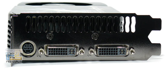 Периферийные разъемы на видеокарте BFG GeForce GTX 285 OC