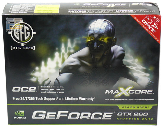 Упаковка видеокарты BFG GeForce GTX 260 OC2