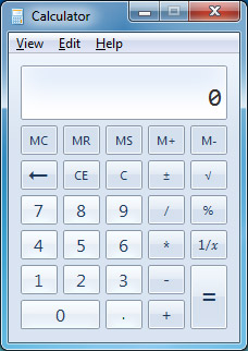 Калькулятор из Windows 7