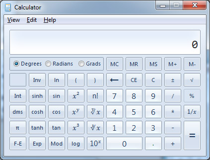 Калькулятор из Windows 7