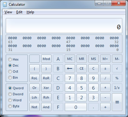 Калькулятор из Windows 7