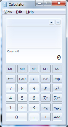 Калькулятор из Windows 7