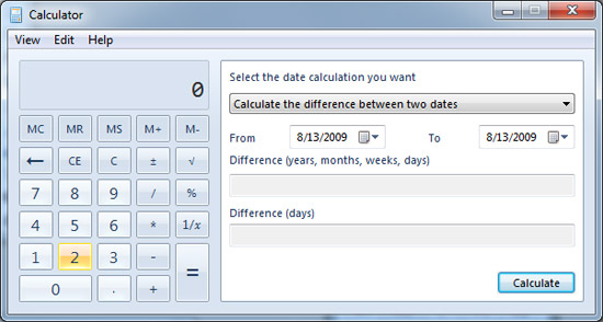 Калькулятор из Windows 7