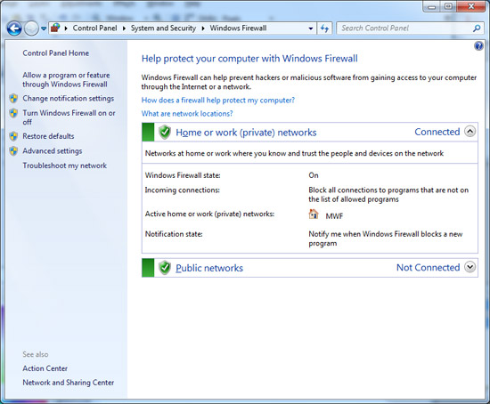 Настройка Firewall