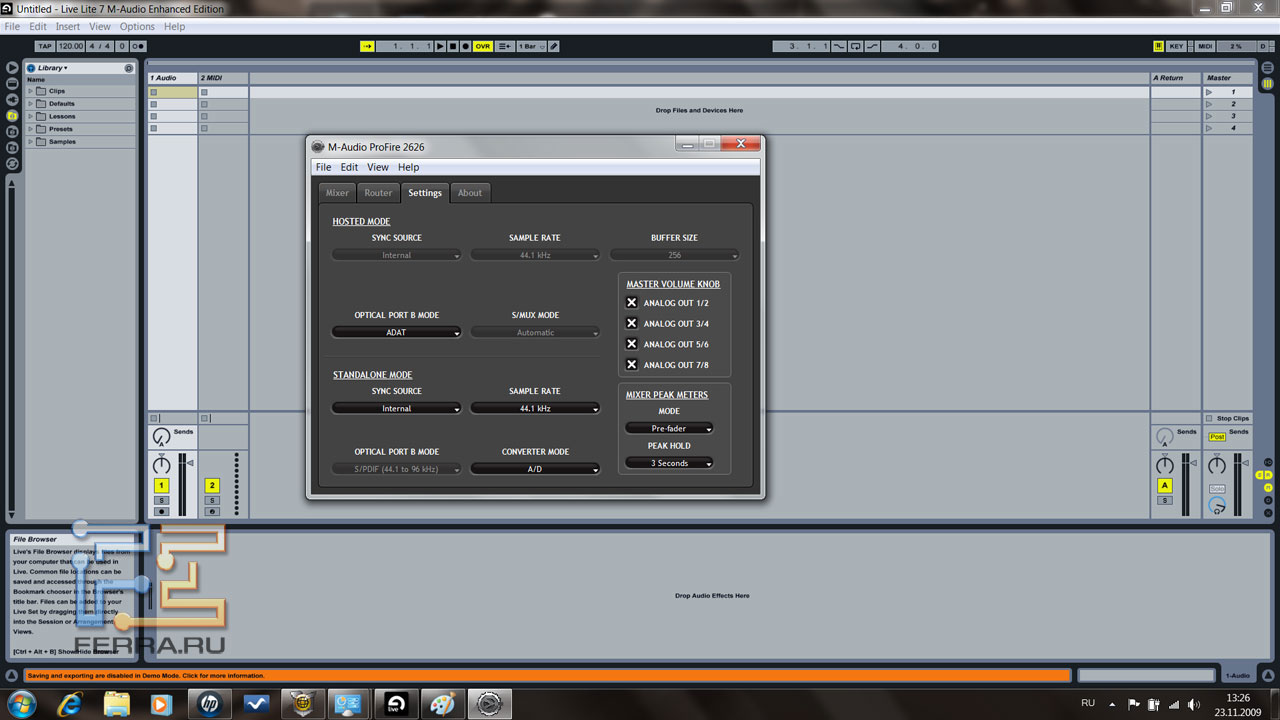 Обзор M-Audio Profire 2626, профессиональной внешней звуковой карты