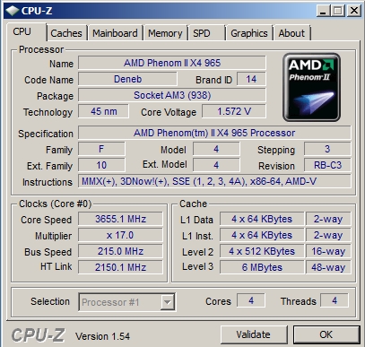 Результат разгона процессора на A88GM Deluxe