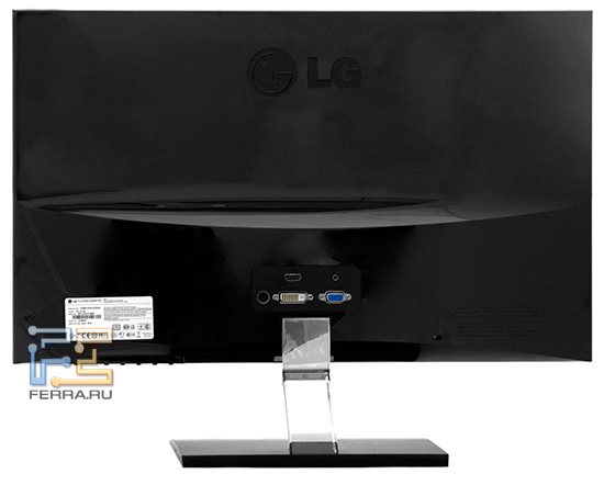 Сзади корпус монитора тоже глянцевый