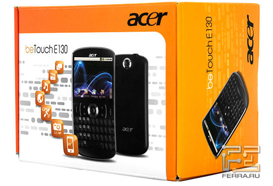 Коробка со смартфоном Acer beTouch E130