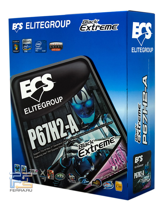Лицевая сторона упаковки ECS Elitegroup P67H2-A