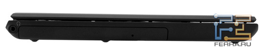 Левый торец Sony VAIO S: аудио разъем, оптический привод