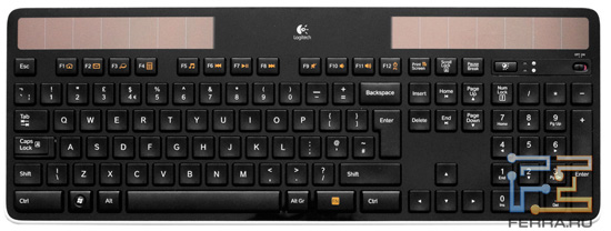 Общий внешность Logitech Wireless Solar Keyboard K750