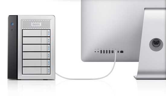 27-дюймовый Apple iMac. С подключенным накопителем по Thunderbolt