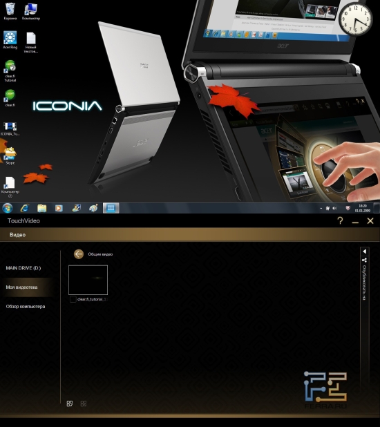 Менеджер видеофайлов TouchVideo на Acer Iconia