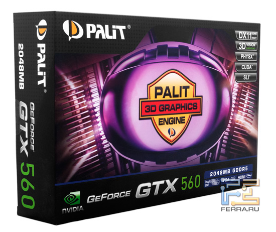 Коробка Palit GeForce GTX 560 2048 MB