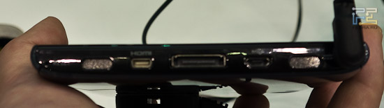 Есть microUSB, фирменный разъем синхронизации, и, пожалуй, главное miniHDMI. Acer Iconia Tab A100